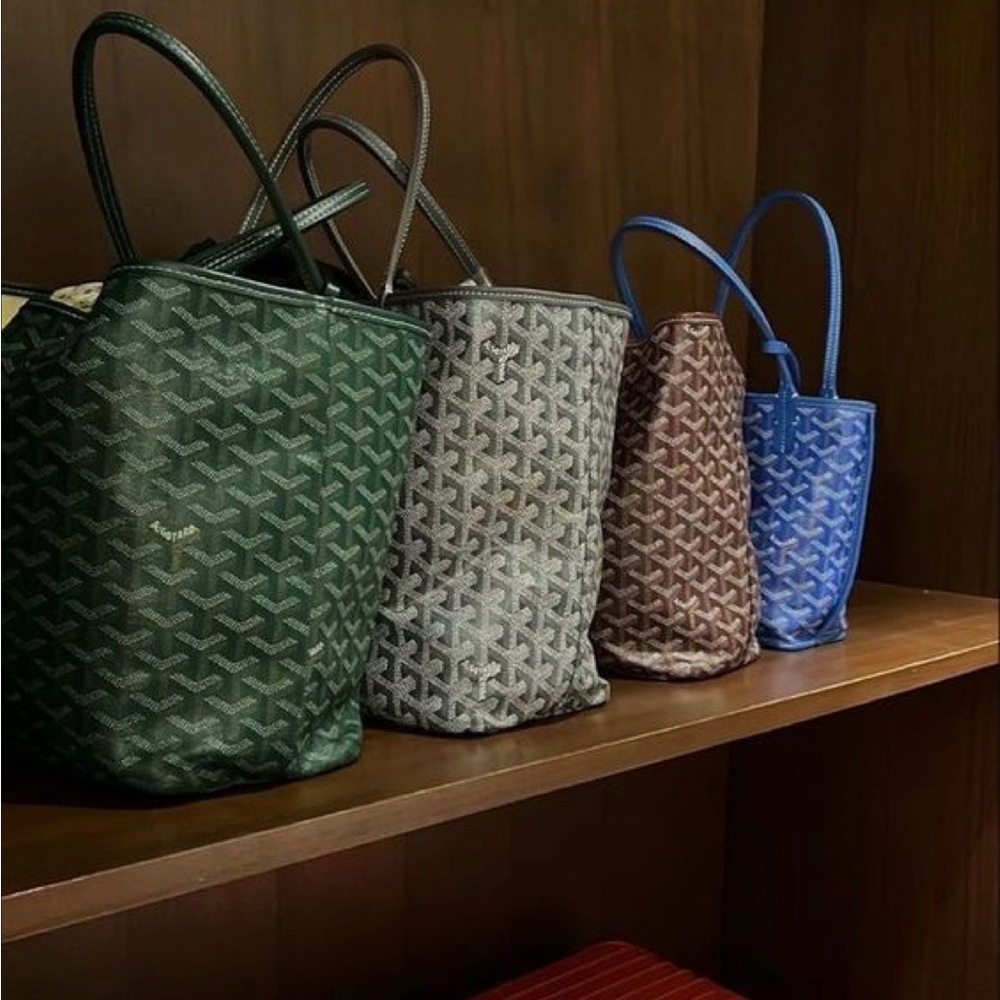 Blue Goyard Saint Louis Shoulder Tote Bag - Picture 4 of 12